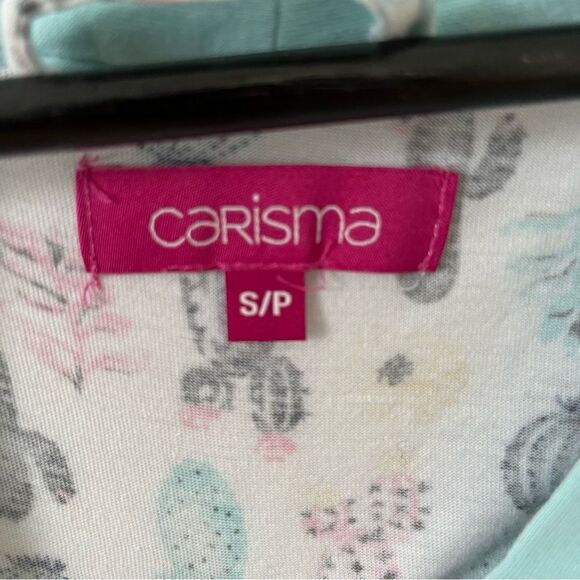 Charisma Whitw Blue Succulent Print Lightweight Dressing Robe - Picture 3 of 8